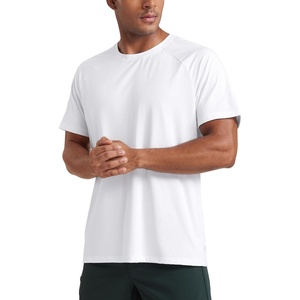 CRZ YOGA Micro-Mesh Workout Shirts for Men – Lightweight Breathable T-Shirts Running Athletic Training Short Sleeve Tops(White)