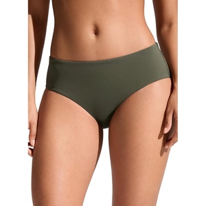 CRZ YOGA Mid Waisted Bikini Bottoms for Women – Full Coverage Bathing Suit Swimsuit Basic Swim Briefs(Dark Olive)