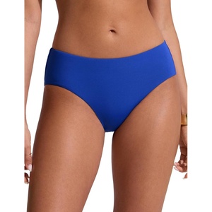 CRZ YOGA Mid Waisted Bikini Bottoms for Women – Full Coverage Bathing Suit Swimsuit Basic Swim Briefs(Waves Blue)