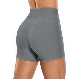 CRZ YOGA Naked Feeling Biker Shorts 4” – High Waist Yoga Workout Running Gym Spandex Womens(Dark Carbon)