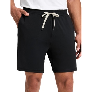 CRZ YOGA Performance Shorts for Men 7″ – Knit Stretch Breathable Sweat-Wicking Workout Athletic Gym Casual with Pockets(Black)