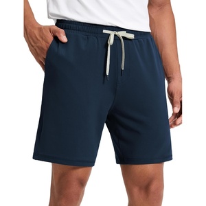 CRZ YOGA Performance Shorts for Men 7″ – Knit Stretch Breathable Sweat-Wicking Workout Athletic Gym Casual with Pockets(Ink Blue)