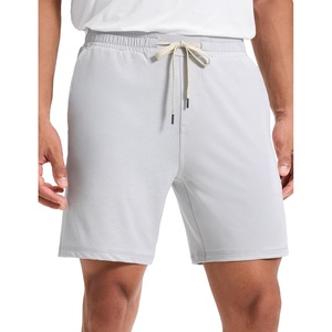 CRZ YOGA Performance Shorts for Men 7″ – Knit Stretch Breathable Sweat-Wicking Workout Athletic Gym Casual with Pockets(Light Grey Heather)