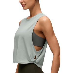 CRZ YOGA Pima Cotton Large Armhole Tank Tops for Women – Workout Sport Athletic Yoga Running Gym Loose Crop Sleeveless Shirts(Jade Grey)