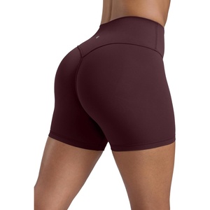 CRZ YOGA Secretsculpt Butterlift Biker Shorts 4″ – No Front Seam High Waisted Womens Workout Gym Booty Scrunch Butt(Ripe Plum)