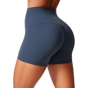 CRZ YOGA Secretsculpt Butterlift Biker Shorts 4″ – No Front Seam High Waisted Womens Workout Gym Booty Scrunch Butt(Stelindigo)