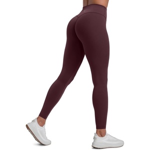 CRZ YOGA Secretsculpt Butterlift Workout Leggings 28″ – No Front Seam High Waisted Womens Yoga Pants Booty Scrunch Butt(Ripe Plum)