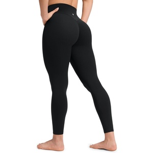 CRZ YOGA Secretsculpt Minor No Front Seam Leggings 25″ – Softretch High Waisted Womens Yoga Pants Buttery Soft Booty Lifting(Black)