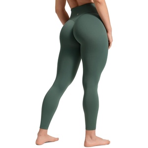 CRZ YOGA Secretsculpt Minor No Front Seam Leggings 25″ – Softretch High Waisted Womens Yoga Pants Buttery Soft Booty Lifting(Dark Forest Green)