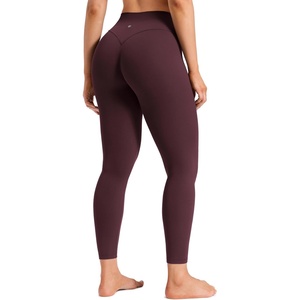 CRZ YOGA Secretsculpt Minor No Front Seam Leggings 25″ – Softretch High Waisted Womens Yoga Pants Buttery Soft Booty Lifting(Ripe Plum)