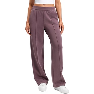 CRZ YOGA SoftAura Pintuck Straight Leg Sweatpants Women 30″ – Modal Casual Lounge Travel Pants with Pockets(Light Ripe Plum)