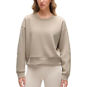 CRZ YOGA SoftAura Pullover Sweatshirt for Women – Crewneck Workout Casual Basic Fall Sweat Shirts(Oak)