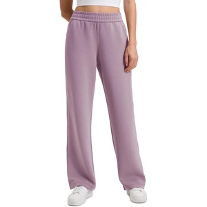 CRZ YOGA SoftAura Straight Leg Casual Sweatpants Women 28″/30″/32″ – Modal Lounge Travel Pants with Pockets(Light Lavender)