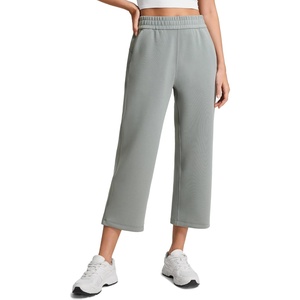 CRZ YOGA SoftAura Straight Leg Cropped Sweatpants Women 24″ – Modal Lounge Travel Casual Pants with Pockets(Sterling)
