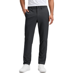 CRZ YOGA Stretch Cotton Chino Pants for Men – 30″/32″ Breathable Work Casual Athletic Fit Twill Trousers with Pockets(Ink Gray)