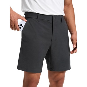 CRZ YOGA Stretch Cotton Chino Shorts for Men – 7″ Breathable Work Casual Classic Fit Twill Flat Front with Pockets(Ink Gray)