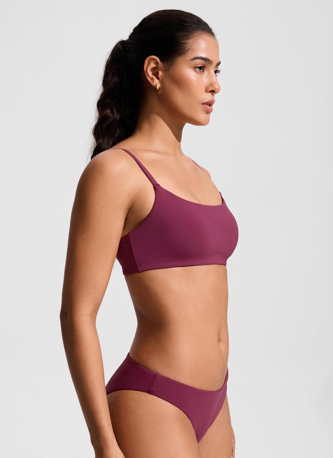 image:imageCRZ YOGA AC Scoop Neck Bikini Tops for Women Padded Adjustable Bathing Swimsuit Spaghetti Straps Swim Sports BraFuchsia