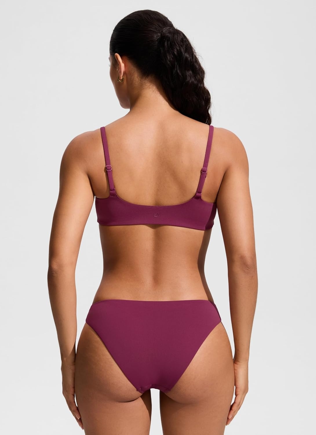 image:imageCRZ YOGA AC Scoop Neck Bikini Tops for Women Padded Adjustable Bathing Swimsuit Spaghetti Straps Swim Sports BraFuchsia