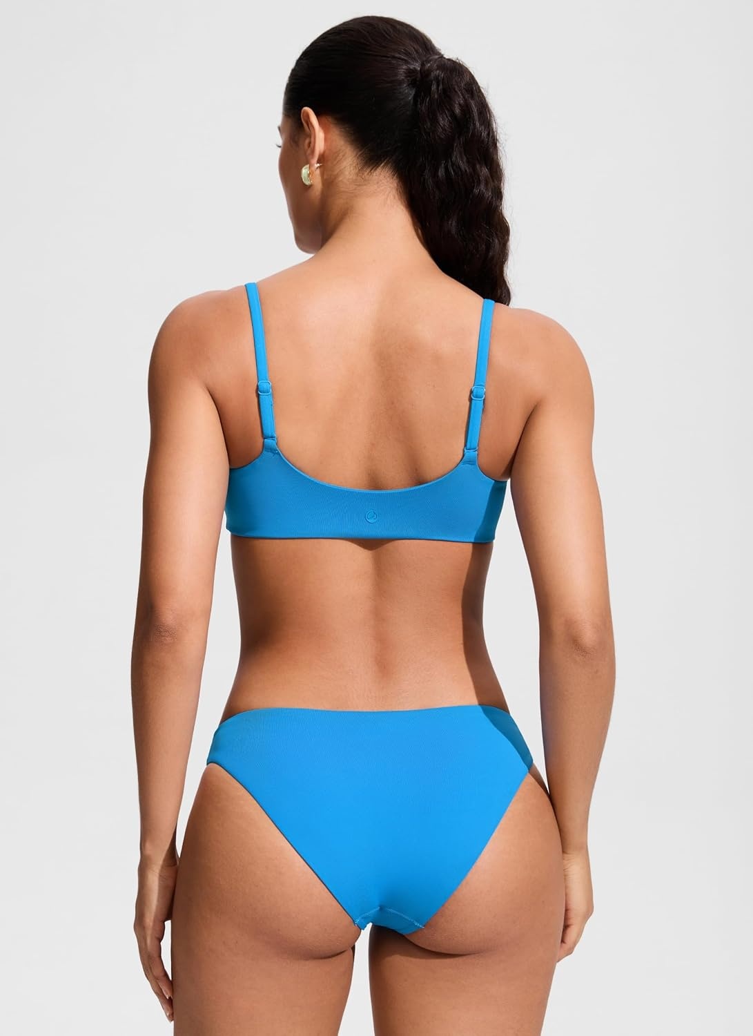 image:imageCRZ YOGA AC Scoop Neck Bikini Tops for Women Padded Adjustable Bathing Swimsuit Spaghetti Straps Swim Sports BraMadagascar Blue