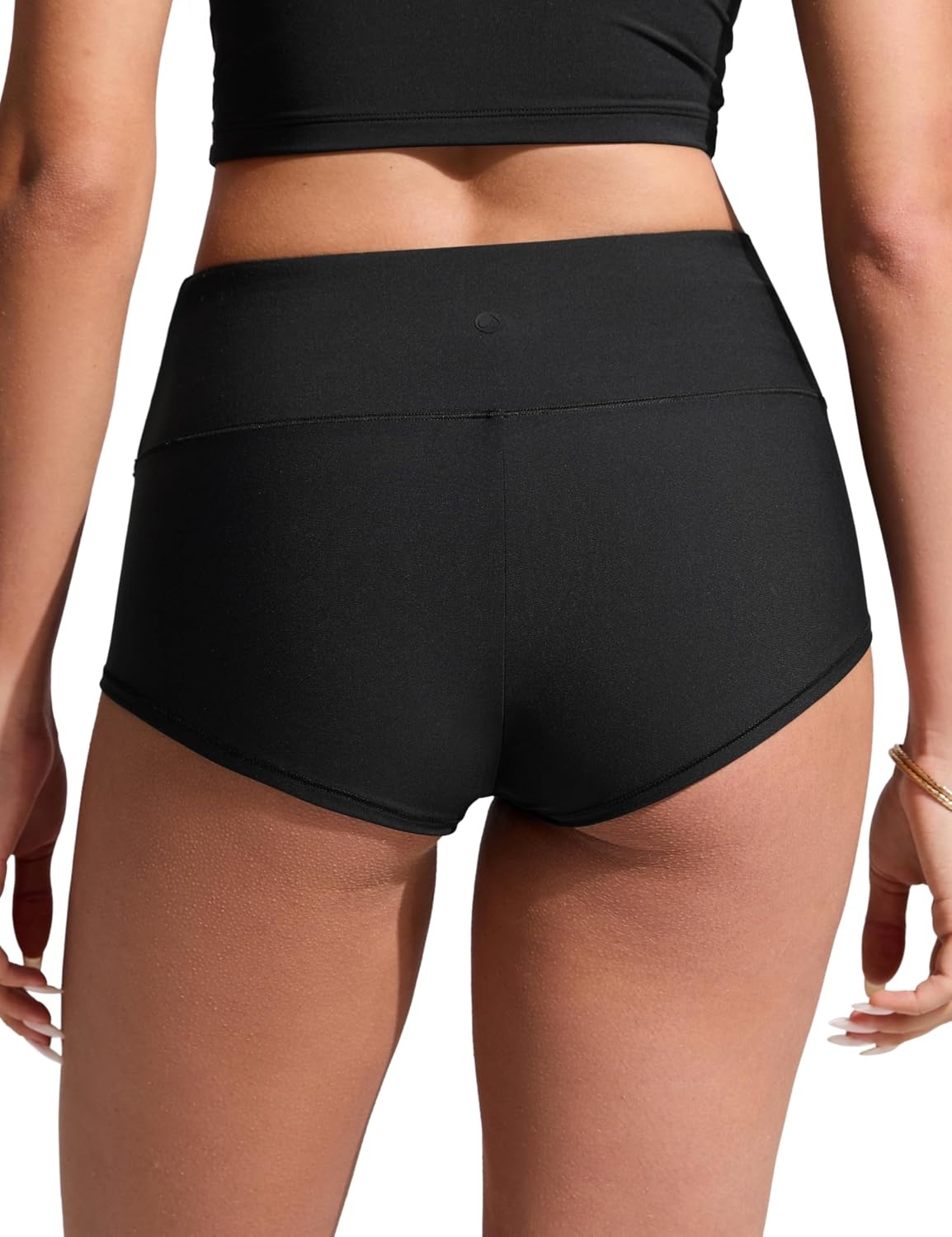 image:imageCRZ YOGA Boyshort Board Shorts for Women High Waisted Bathing Suit Bikini Bottoms Quick Dry Beach Trunks with LinerBlack