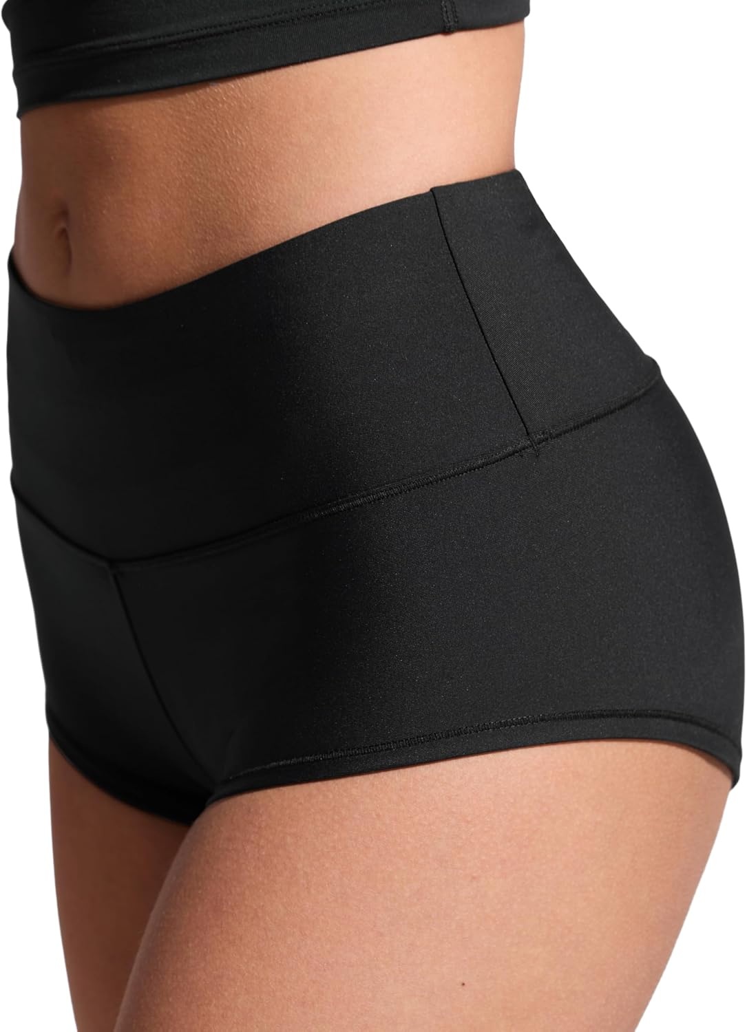 image:imageCRZ YOGA Boyshort Board Shorts for Women High Waisted Bathing Suit Bikini Bottoms Quick Dry Beach Trunks with LinerBlack