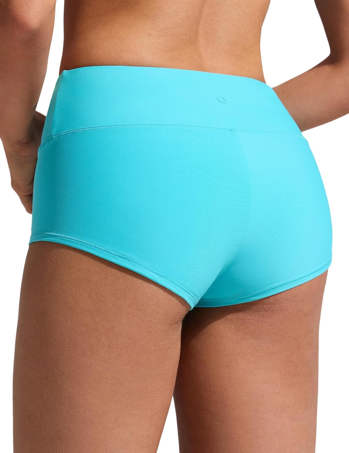 image:imageCRZ YOGA Boyshort Board Shorts for Women High Waisted Bathing Suit Bikini Bottoms Quick Dry Beach Trunks with LinerTurquoise