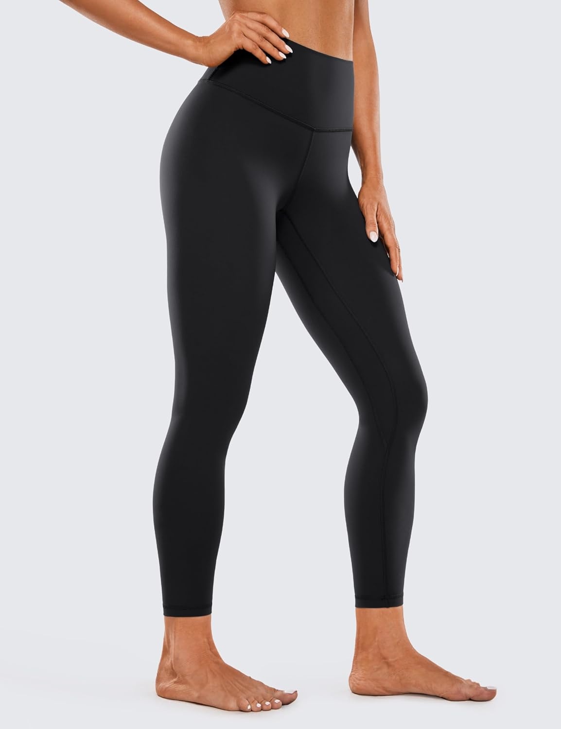 image:imageCRZ YOGA Brushed Naked Feeling Workout Leggings 25 High Waisted Gym Compression Tummy Control Womens Yoga PantsBlack