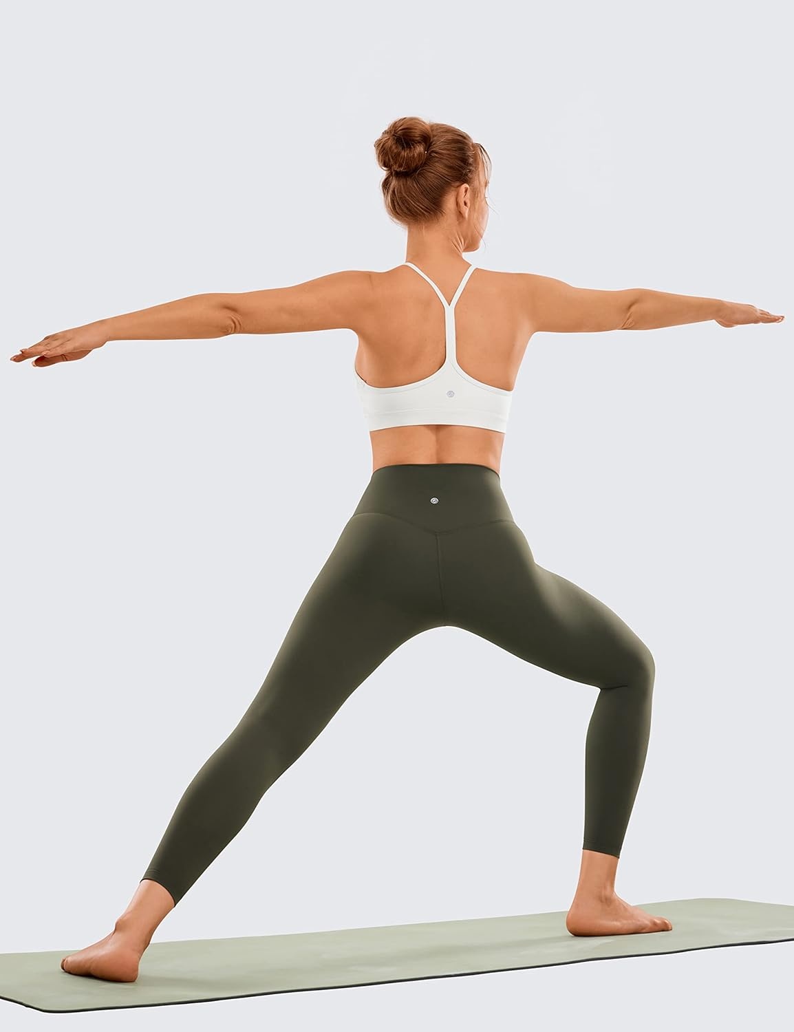 image:imageCRZ YOGA Brushed Naked Feeling Workout Leggings 25 High Waisted Gym Compression Tummy Control Womens Yoga PantsOlive Green