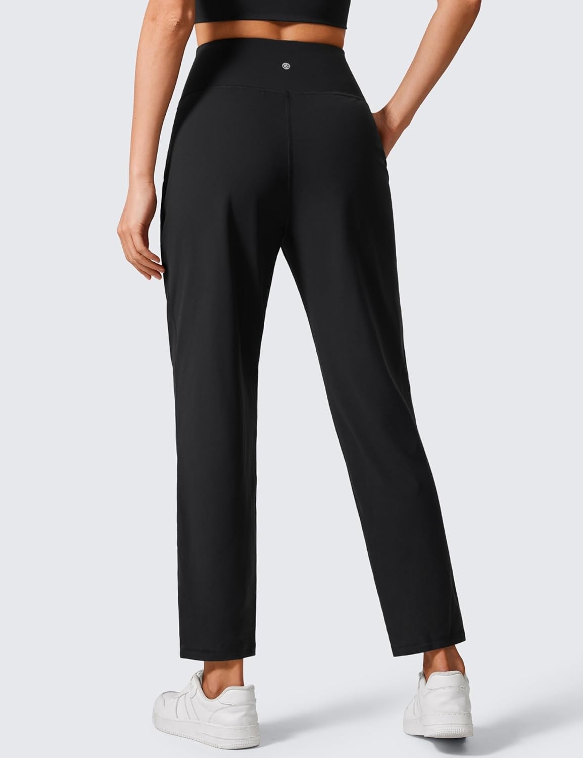image:imageCRZ YOGA Butterlift Ankle Yoga Pants for Women 27 78 Tapered Front Pleated for Lounge Travel with PocketsBlack