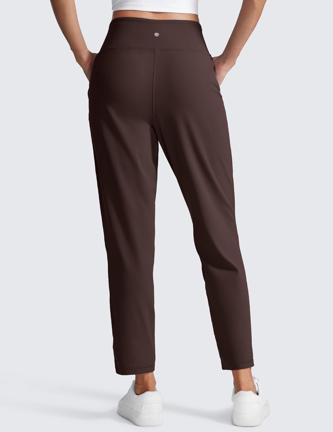 image:imageCRZ YOGA Butterlift Ankle Yoga Pants for Women 27 78 Tapered Front Pleated for Lounge Travel with PocketsHot Fudge Brown