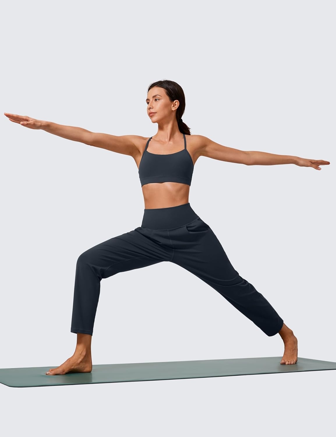 image:imageCRZ YOGA Butterlift Ankle Yoga Pants for Women 27 78 Tapered Front Pleated for Lounge Travel with PocketsTrue Navy