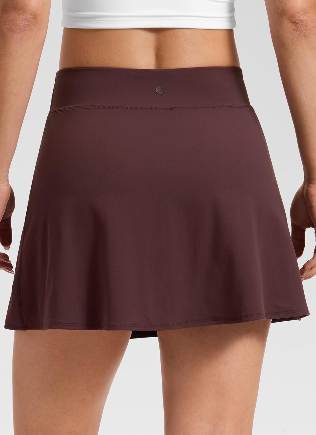image:imageCRZ YOGA Butterlift High Side Slit Golf Skirts for Women Aline Mini Tennis Casual Skort with Builtin Short LinerFudge Brown