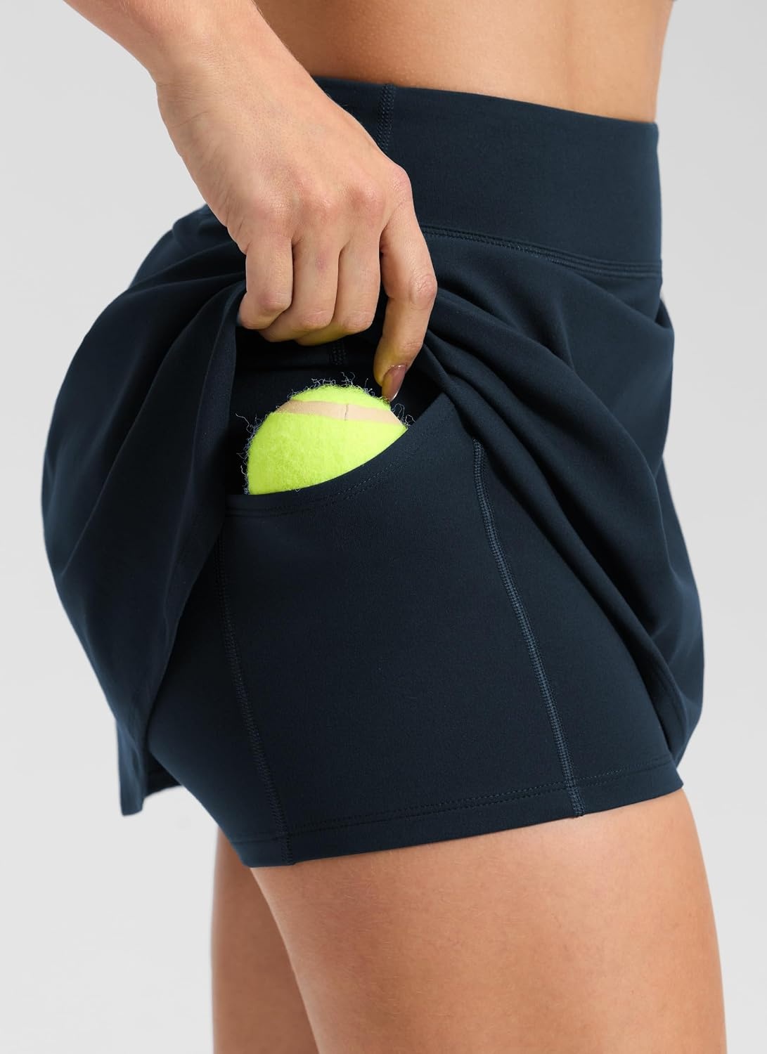 image:imageCRZ YOGA Butterlift High Side Slit Golf Skirts for Women Aline Mini Tennis Casual Skort with Builtin Short LinerTrue Navy