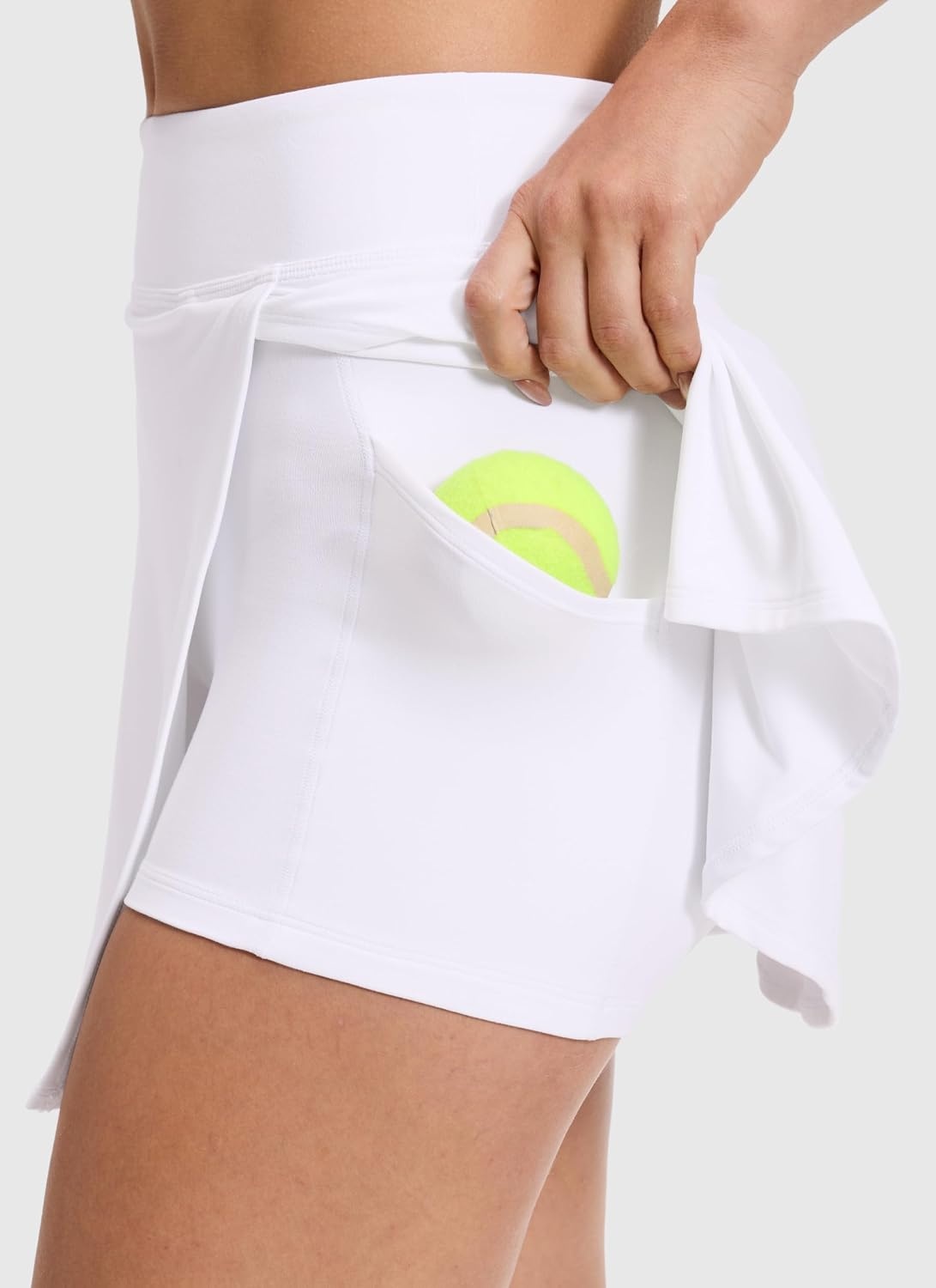 image:imageCRZ YOGA Butterlift High Side Slit Golf Skirts for Women Aline Mini Tennis Casual Skort with Builtin Short LinerWhite