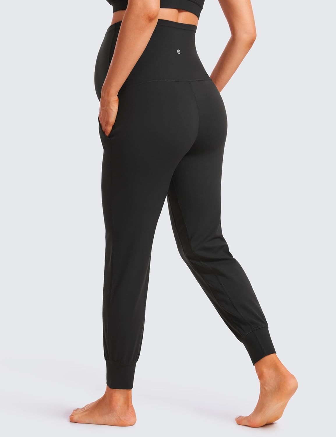 image:imageCRZ YOGA Butterluxe Maternity Joggers Pockets 27 Workout Active Yoga Pregnancy Womens Pants Over The Belly SoftBlack