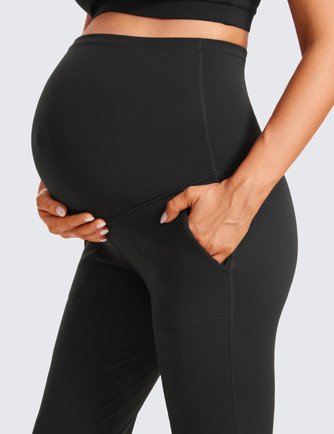 image:imageCRZ YOGA Butterluxe Maternity Joggers Pockets 27 Workout Active Yoga Pregnancy Womens Pants Over The Belly SoftBlack