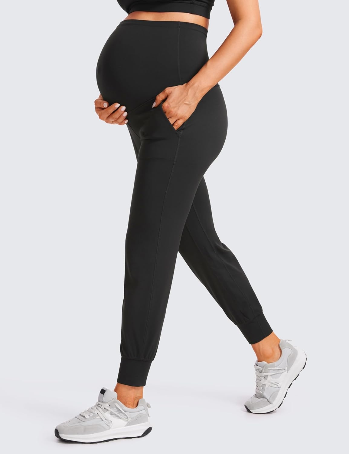 image:imageCRZ YOGA Butterluxe Maternity Joggers Pockets 27 Workout Active Yoga Pregnancy Womens Pants Over The Belly SoftBlack