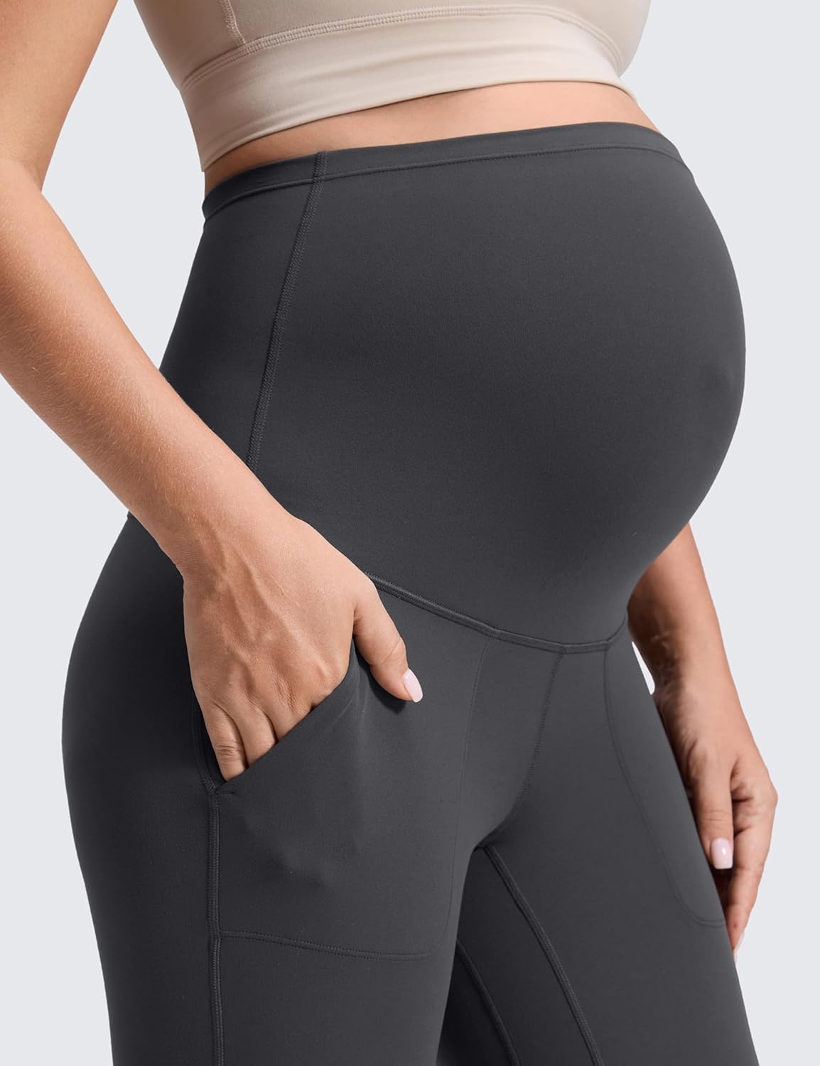 image:imageCRZ YOGA Butterluxe Maternity Joggers Pockets 27 Workout Active Yoga Pregnancy Womens Pants Over The Belly SoftMysterious Grey