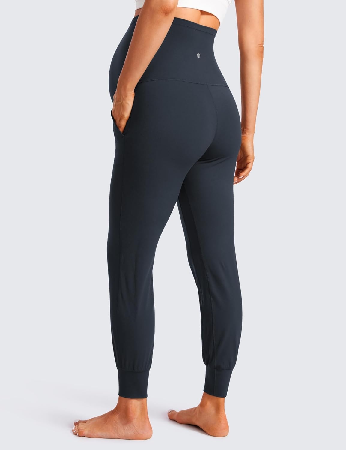 image:imageCRZ YOGA Butterluxe Maternity Joggers Pockets 27 Workout Active Yoga Pregnancy Womens Pants Over The Belly SoftTrue Navy