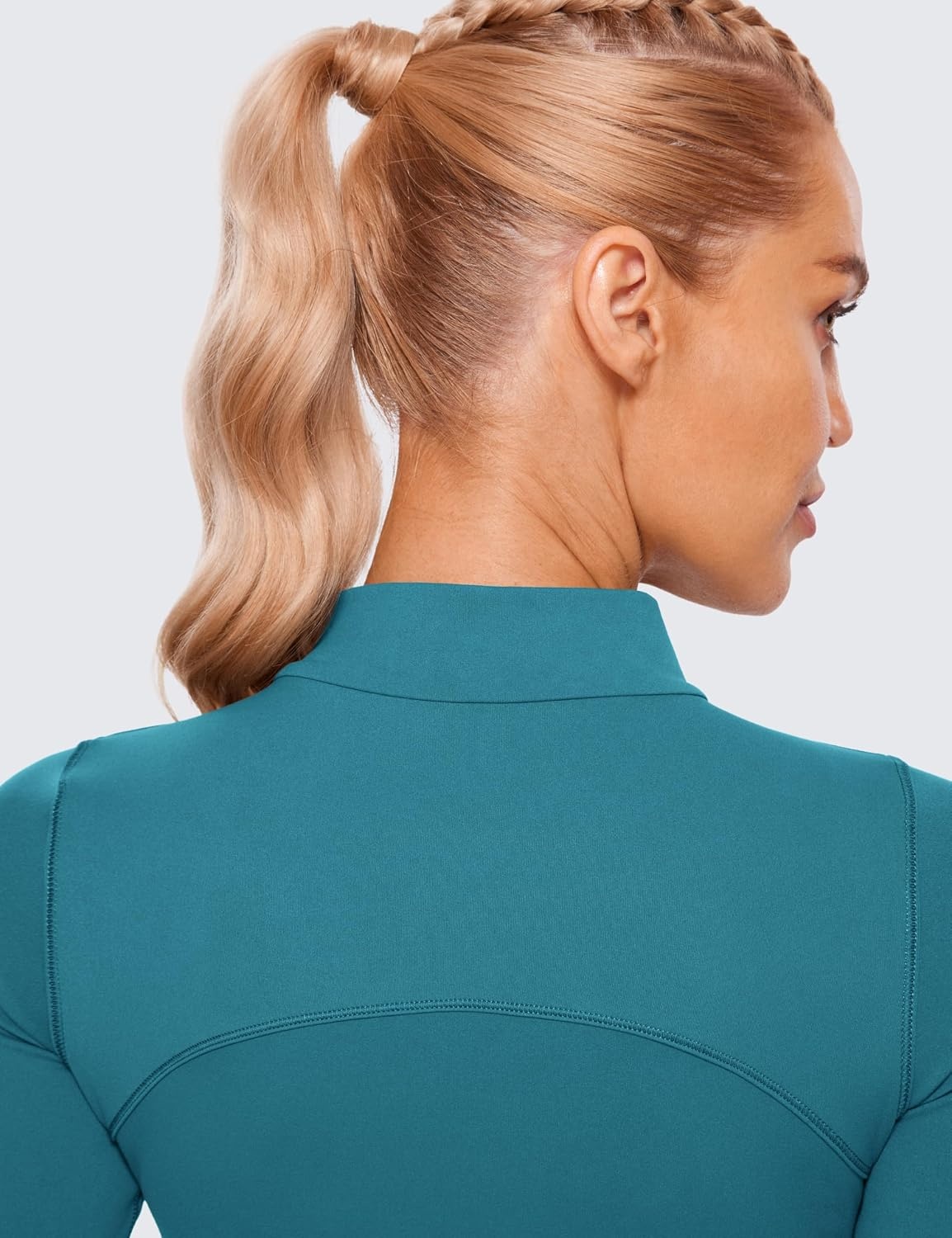 image:imageCRZ YOGA Butterluxe Mock Neck Long Sleeve Shirts for Women Workout Casual Tops Turtleneck Crop Slim Fall Base LayerBorealis Green