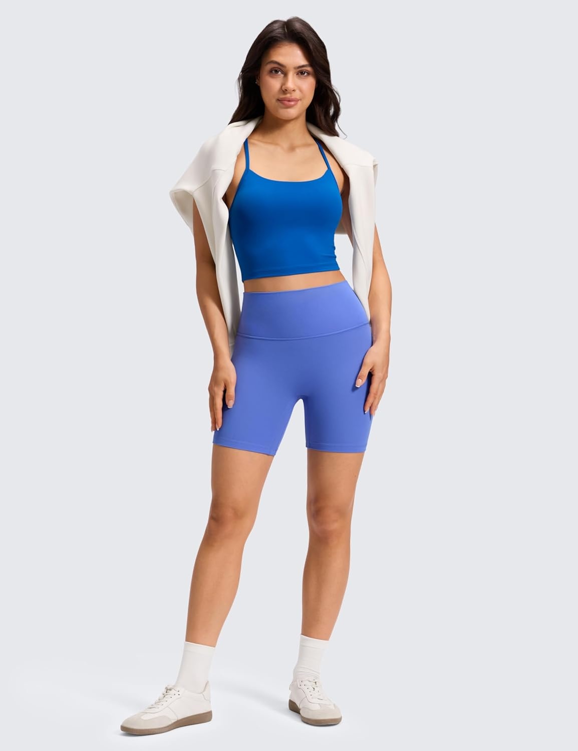 image:imageCRZ YOGA Butterluxe No Front Seam Biker Shorts 6 High Waisted Lounge Pilates Workout Athletic Womens Buttery SoftBaja Blue