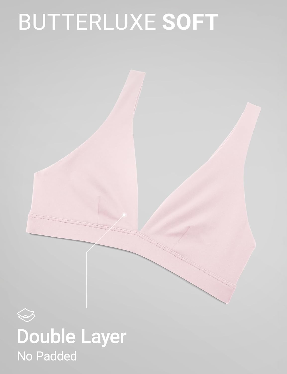 image:imageCRZ YOGA Butterluxe Soft Double Lined Deep V Neck Sports Bras for Women Open Back Yoga Crop Top Casual Non PaddedStrawberry Pink