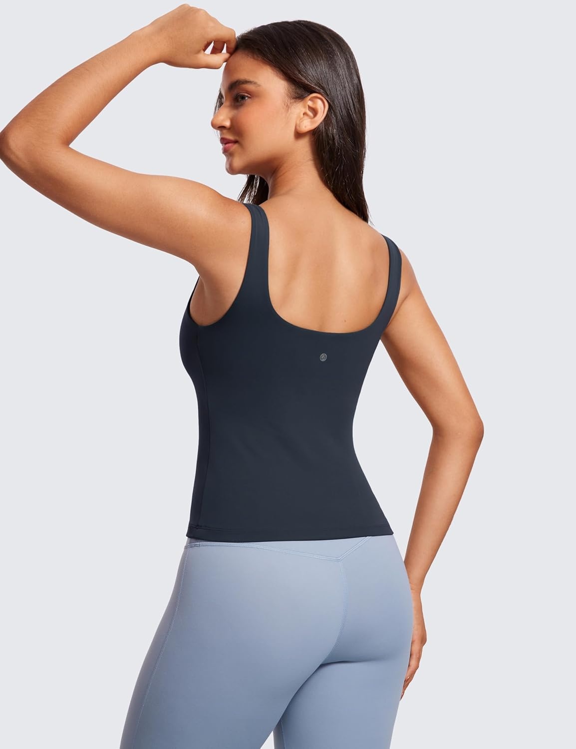 image:imageCRZ YOGA Butterluxe U Neck Tank Tops for Women Padded Athletic Workout Camisole Crop Tops with Built in BraTrue Navy
