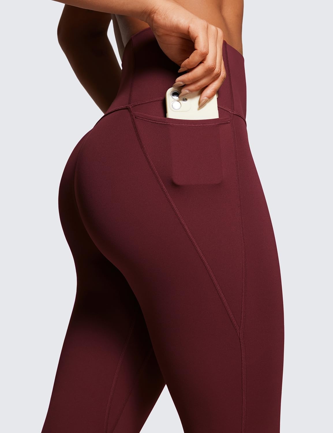 image:imageCRZ YOGA Butterluxe Workout Leggings Pockets 25 High Waisted Gym Womens Yoga Pants Buttery SoftRed Merlot