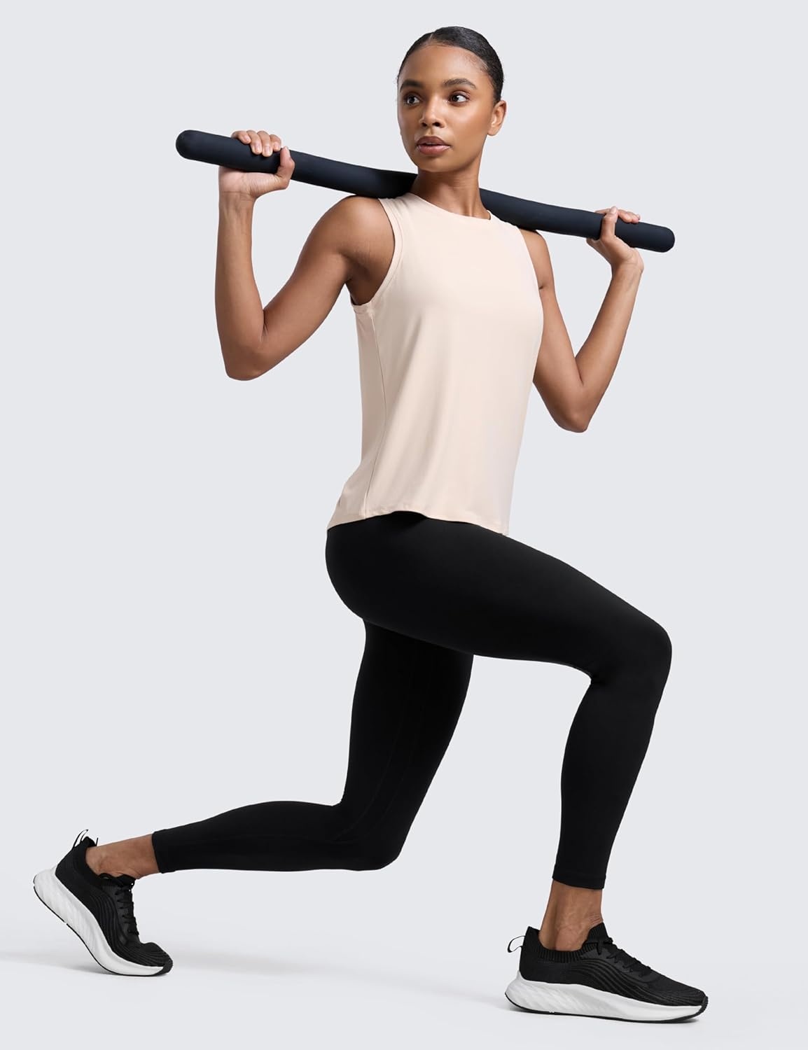 image:imageCRZ YOGA Cloudweight Open Back Workout Tops for Women Lightweight High Neck Athletic Gym Tank Soft Running Sleeveless ShirtsWhite Opal