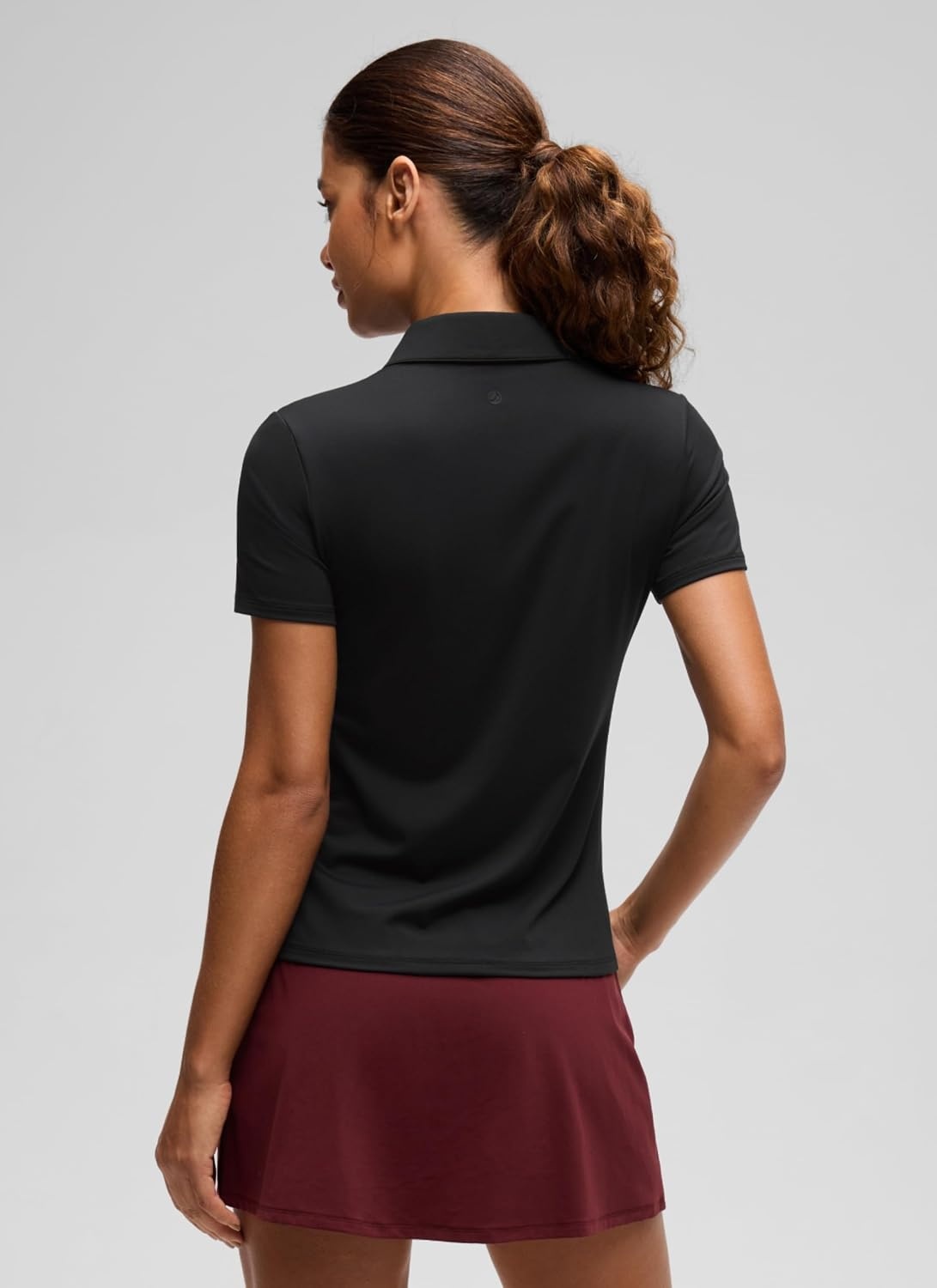 image:imageCRZ YOGA Golf Polo Shirts Short Sleeve for Women UPF 50 Sun Protection Tennis Athletic Collared Tops Lightweight Quick DryBlack