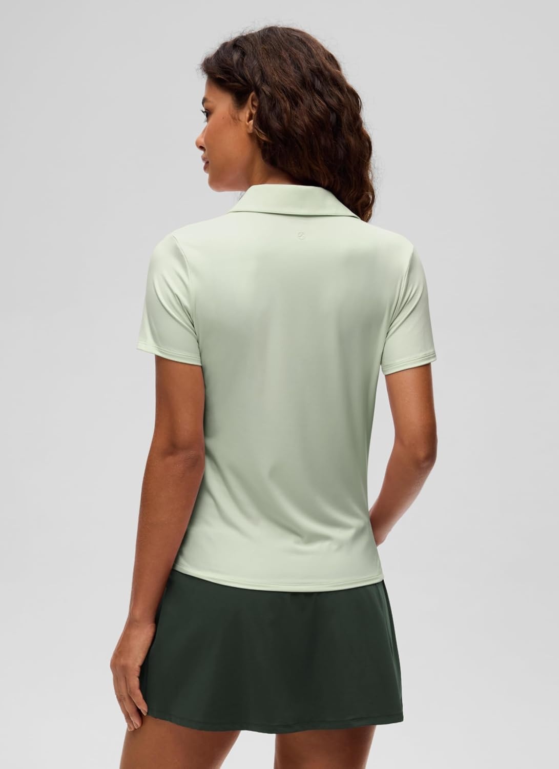 image:imageCRZ YOGA Golf Polo Shirts Short Sleeve for Women UPF 50 Sun Protection Tennis Athletic Collared Tops Lightweight Quick DryJade Grey