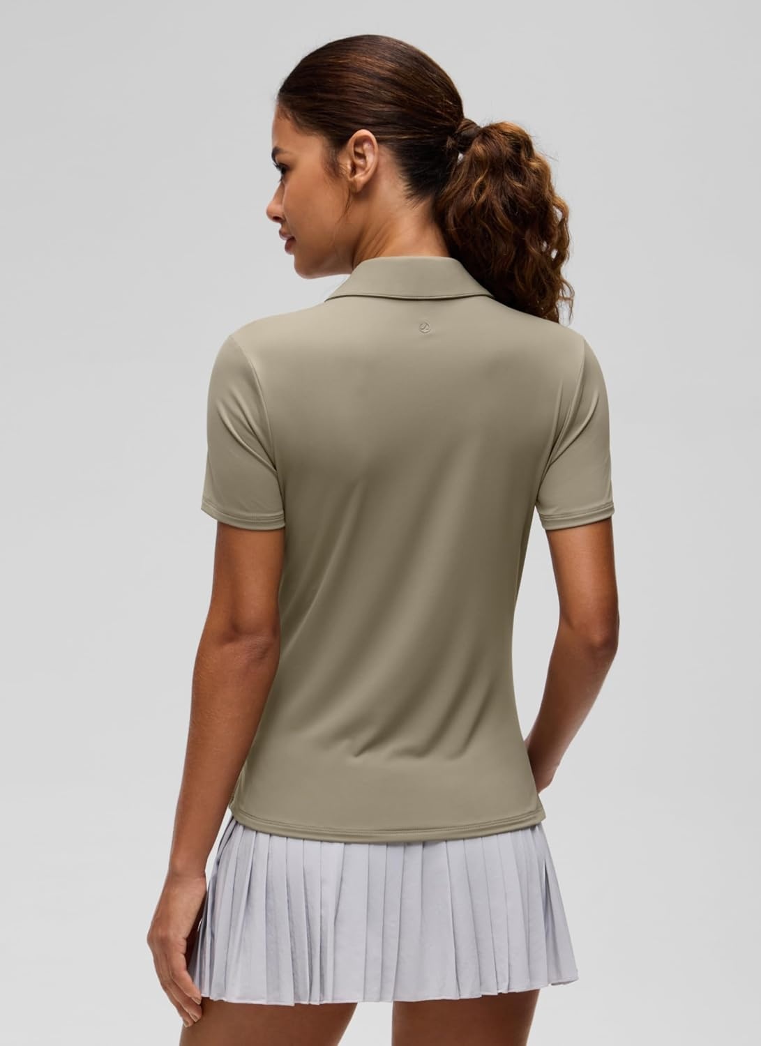 image:imageCRZ YOGA Golf Polo Shirts Short Sleeve for Women UPF 50 Sun Protection Tennis Athletic Collared Tops Lightweight Quick DryWarm Ash Grey