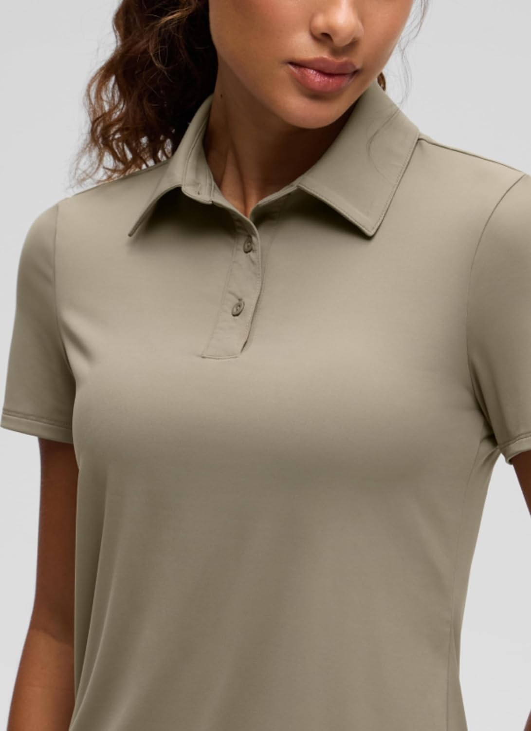 image:imageCRZ YOGA Golf Polo Shirts Short Sleeve for Women UPF 50 Sun Protection Tennis Athletic Collared Tops Lightweight Quick DryWarm Ash Grey