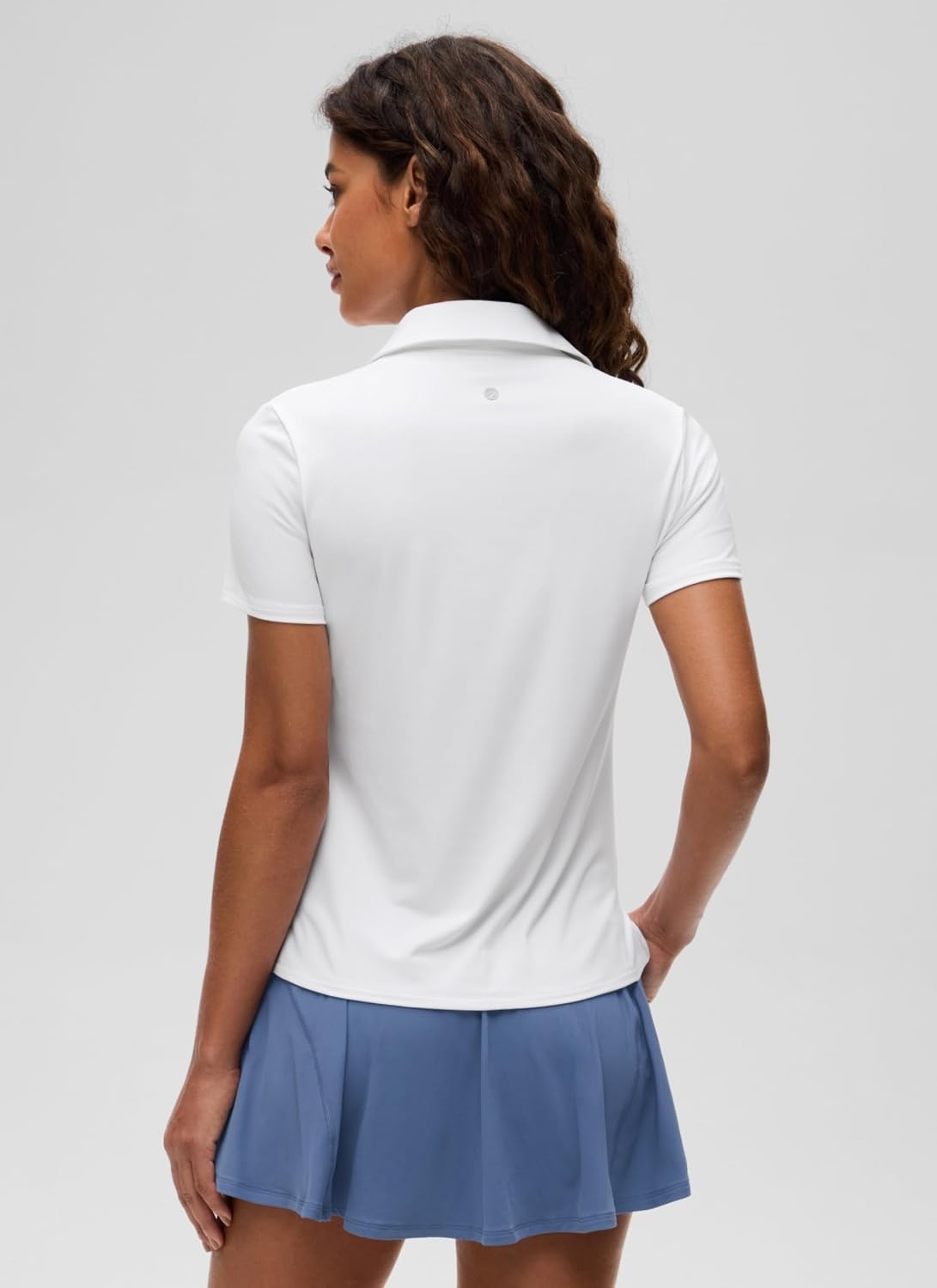 image:imageCRZ YOGA Golf Polo Shirts Short Sleeve for Women UPF 50 Sun Protection Tennis Athletic Collared Tops Lightweight Quick DryWhite